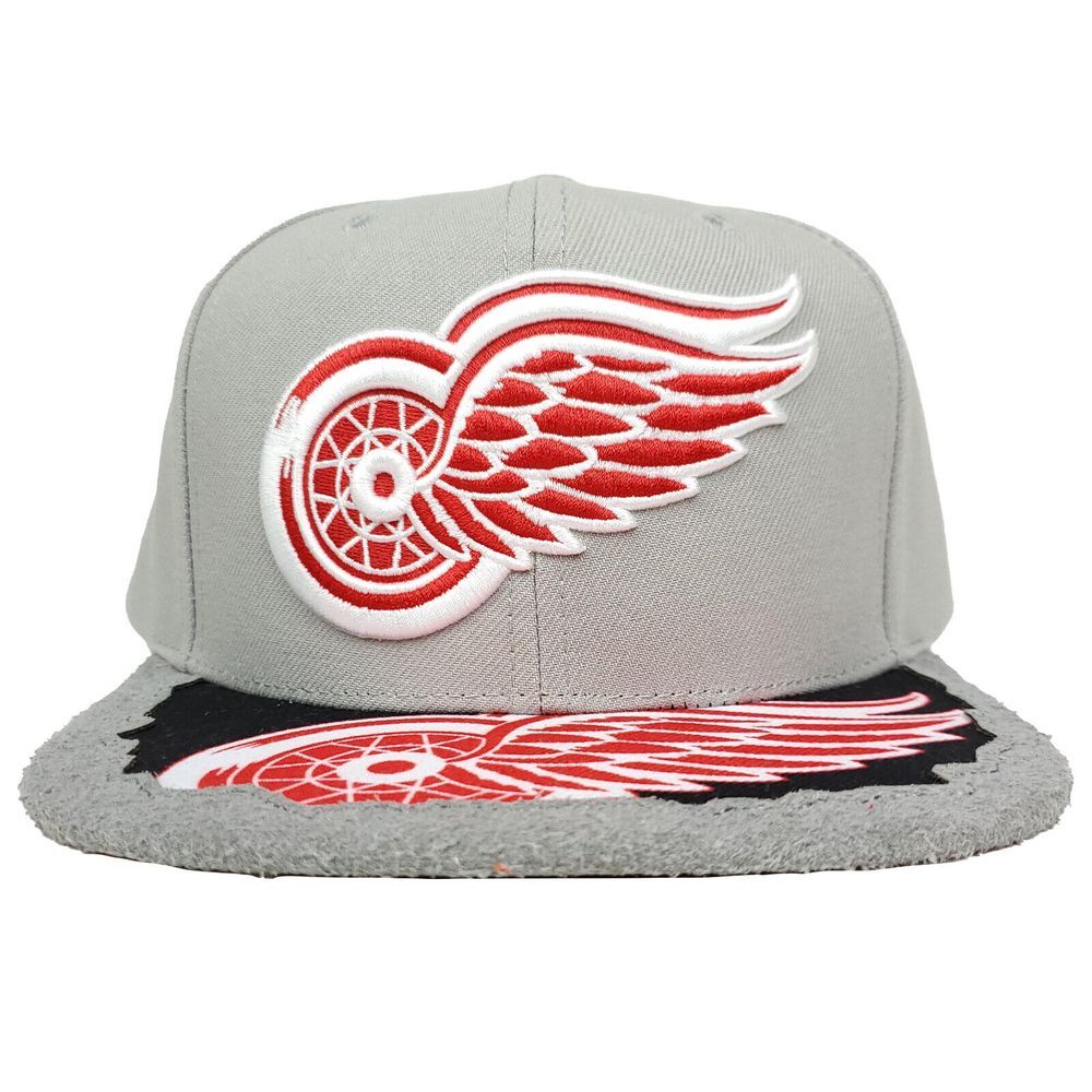 Detroit Red Wings Mitchell & Ness NHL Snapback Hat Cap 3D Logo Cut & Sew Art NWT